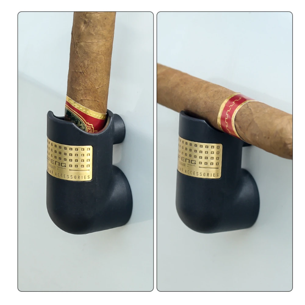 1pc Magnetic Cigar Clip Golf Cart Cigar Holder Portable Plastic Cigar Holder Clip Travel Smoke Groove Random Color Smoking Tool 2