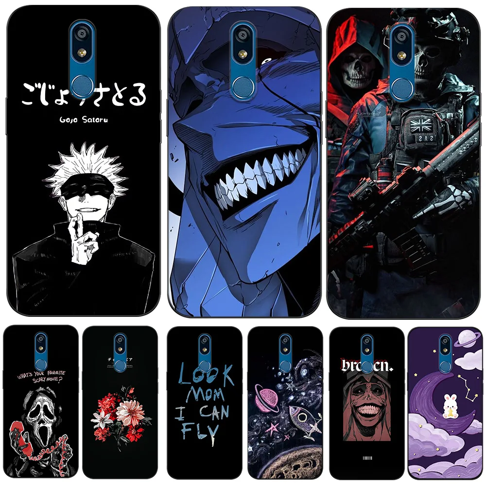 Custodia Per Lg K40 K12 + Lg K12 Plus Lg X4 2019 Cover Posteriore Del Telefono Cover Morbida In Silicone Tpu Cute Anime Army Snake