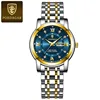 Gold Female Watches Luxury Rhinestone Stainless Steel Bracelet Women Quartz Wrist Watches Luminous Waterproof Date Clock Relojes 6