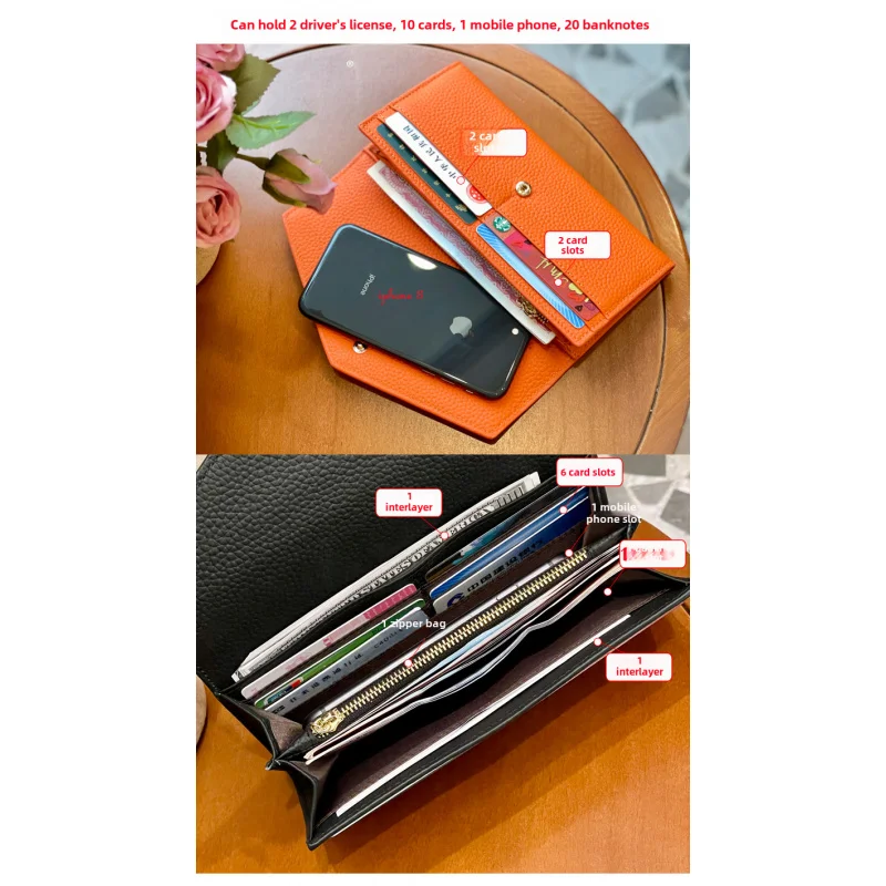 New women casual cow leather handbag short card holder woman clutches female vintage pocket handhold bag for women - 4