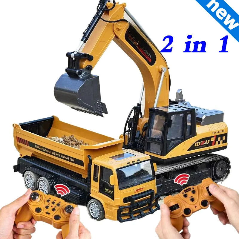 Camión Volquete RC Con Grúa 360° – Juguete De Construcción Eléctrico Para Niños, Regalo De Carretilla Elevadora