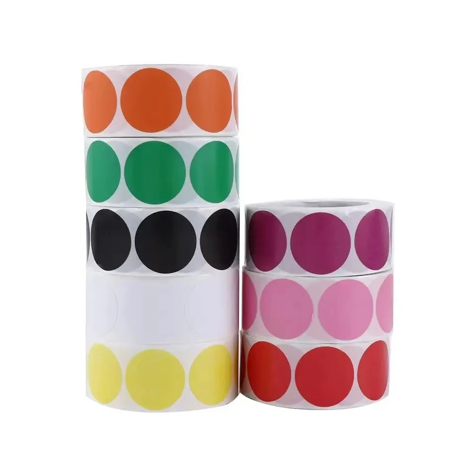4000 Pack White 1/2 Inch Dot Stickers - 4 Rolls Permanent Adhesive Round Labels In Dispenser Box