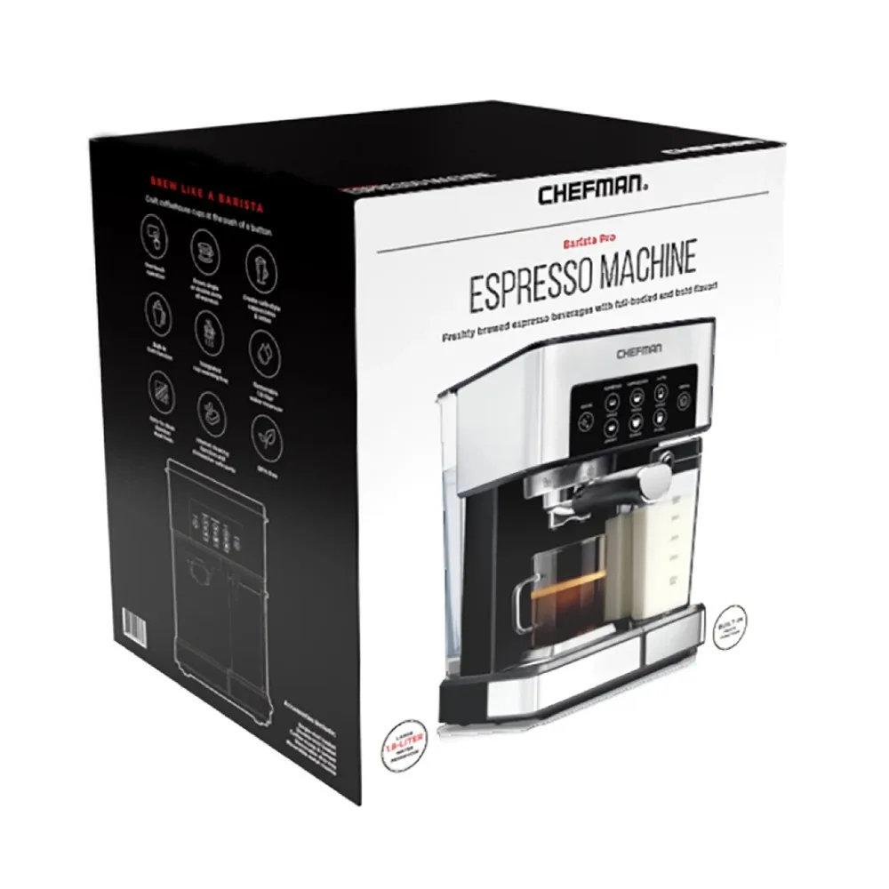 Chefman Barista Pro Plus Espresso Machine ,Black