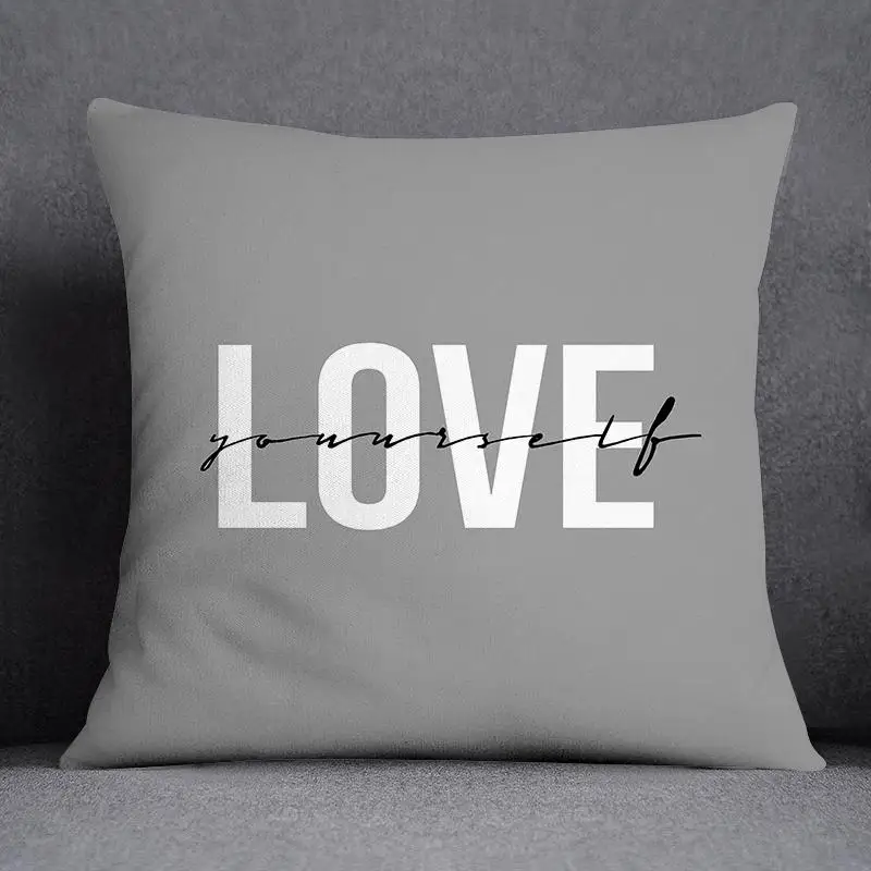 3pcs/lot 45X45CM Gray Lumbar Pillow Case Polyester Geometry Leaf Floral Stripes Plaids Print Sofa Throw Cushion Cover Home Decor