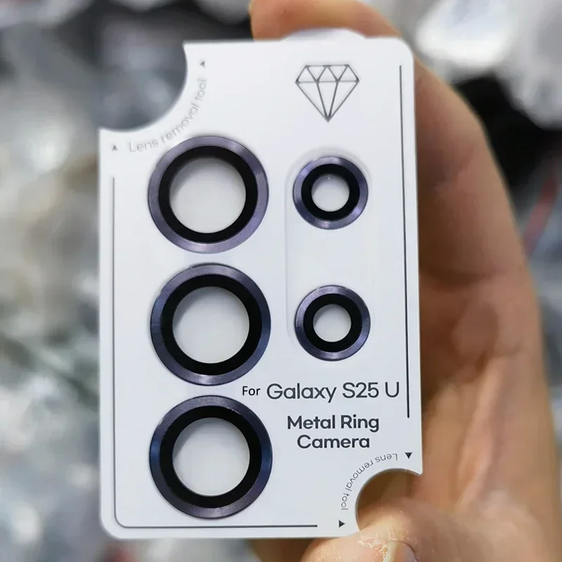 Camera Lens Metal Ring Tempered Glass Protector Cover - Back Anti-Scratch Protect Cap