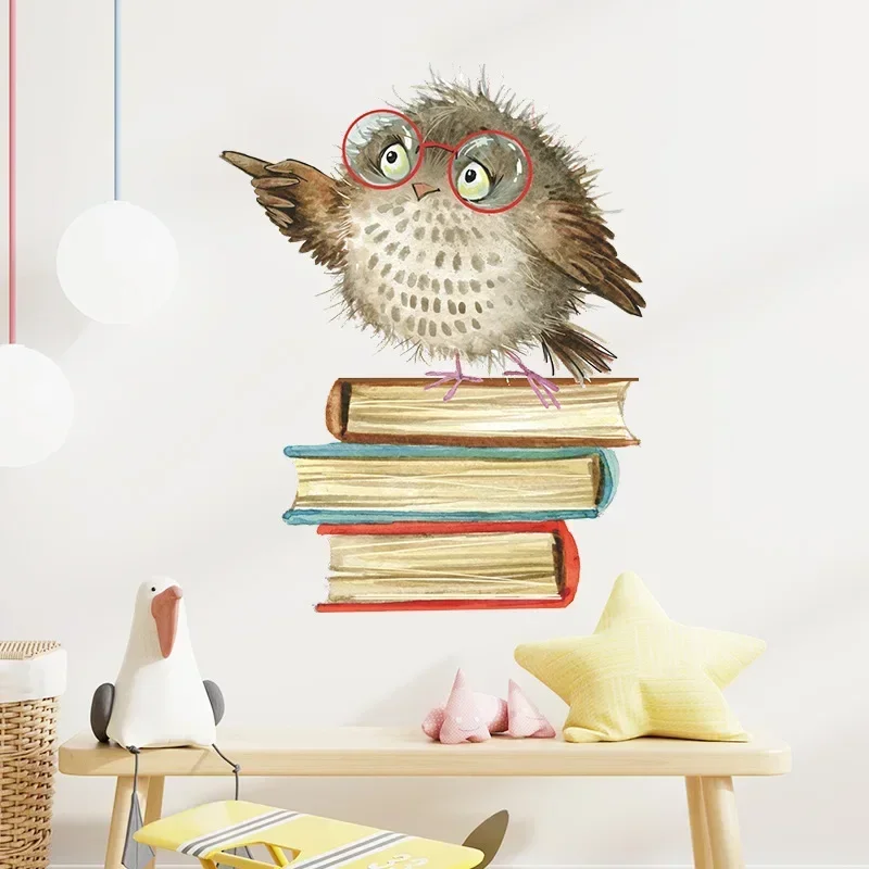 Owl Bird Love Learning Book Wall Stickers For Kid Decor wall stickers