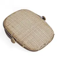 Bamboo Woven Storage Basket Mesh Handmade Food Fruit Anti Flies Net Cover Tent Sundry Container Kitchen Storage Tray 2