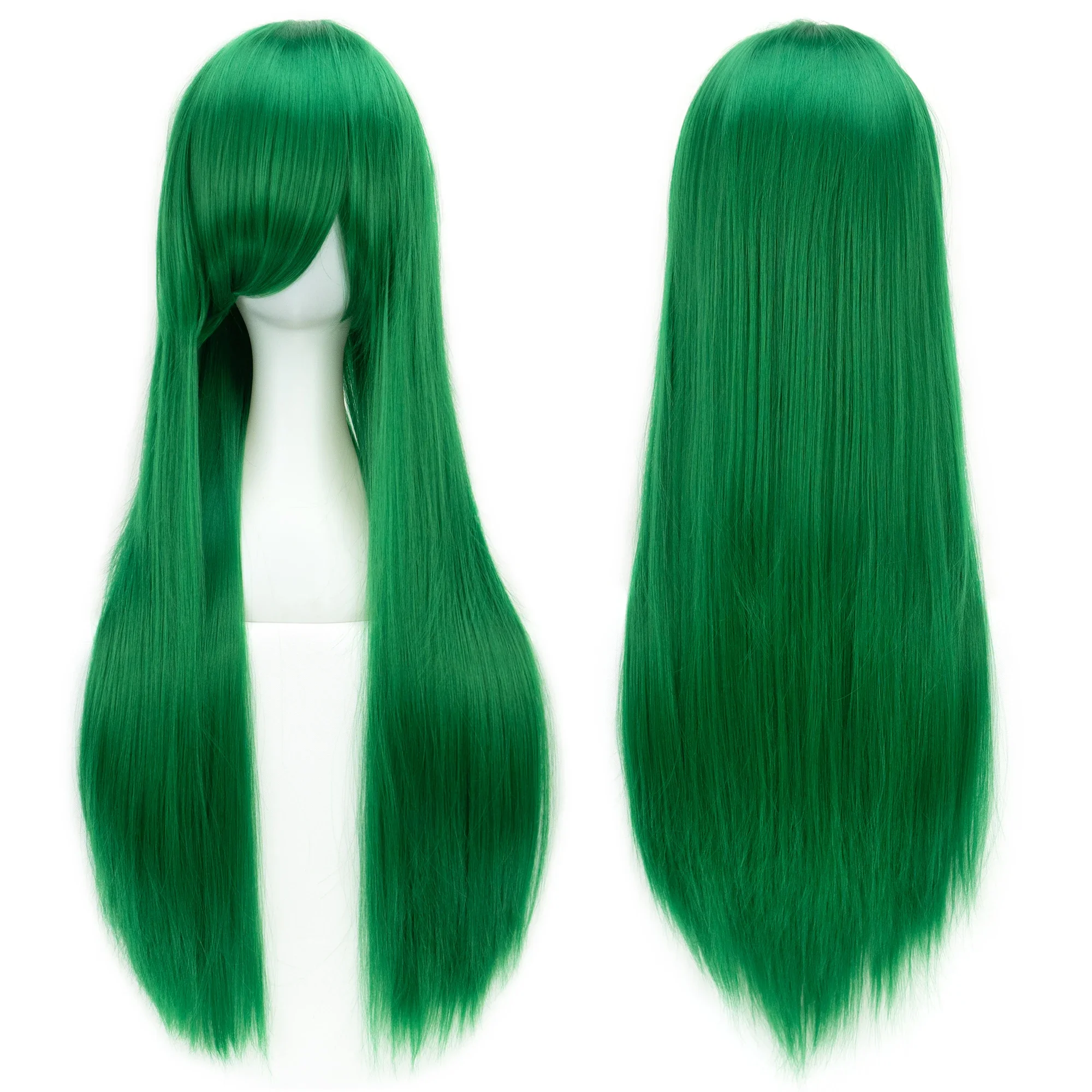 80cm Long High Temperature Fiber Women Blue Wig Burgundy Gray Straight Party Hair Cosplay Wigs False Hair Green Wigs