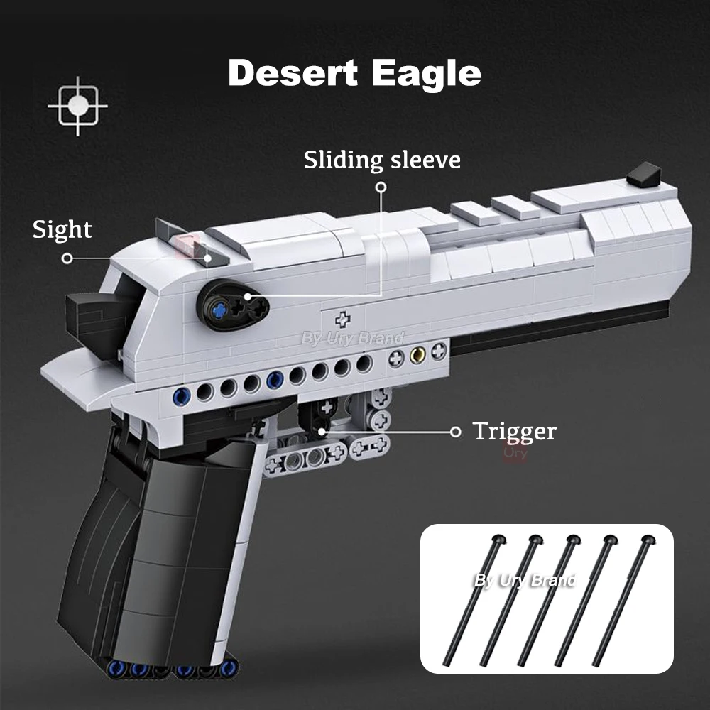 2.0 Upgraded CSGO Desert Eagle Gun Building Blocks Pistol Rubber Bullets  Can Be Fired Continuously Military Toys For Boys Gift - AliExpress