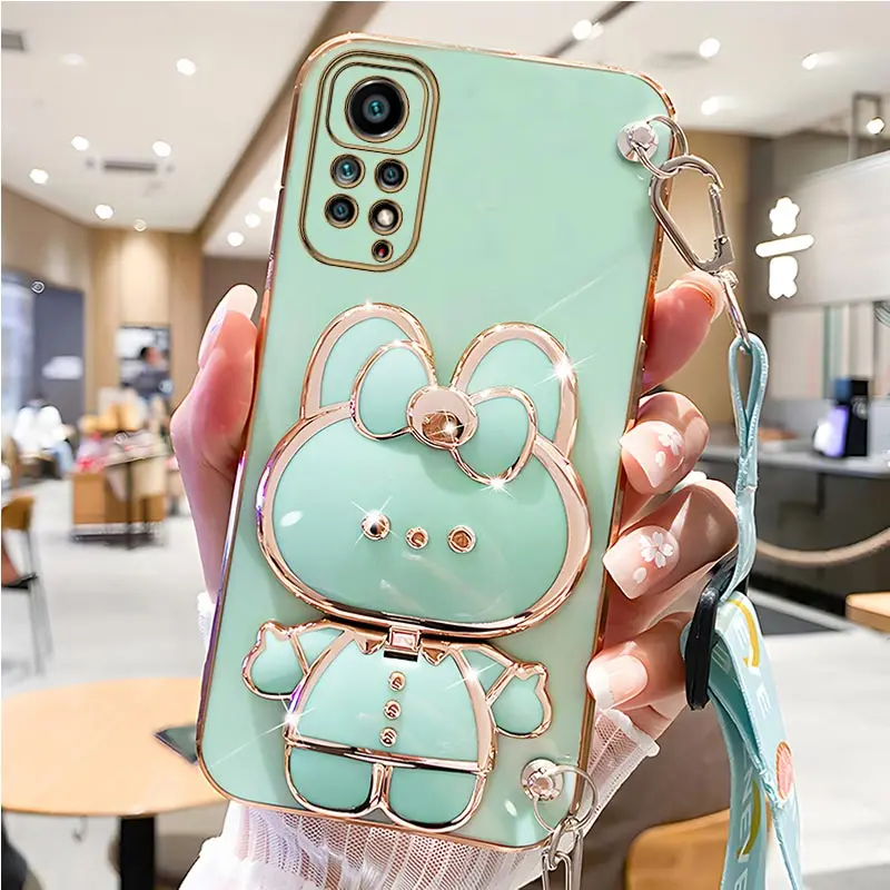 thumbnail image 1 of Mirror Crossbody Lanyard Phone Holder Case For Xiaomi Redmi Note 11 8 12 10 9 Pro Max 12 4G 5G 10s 11s 9A 9C Stand Strap Cover, 1 of 5