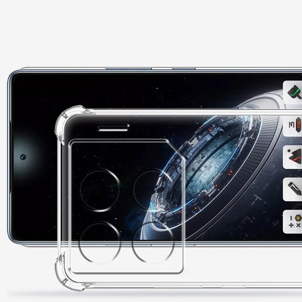 Clear Shockproof Silicone Soft Phone Case with Transparent Back Cover