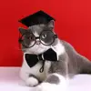 1 Set Pet Graduation Suit Adorable Adjustable with Tassel Felt Pet Cats Dogs Cosplay Hat Collar Glasses Set Pet Accessories 5