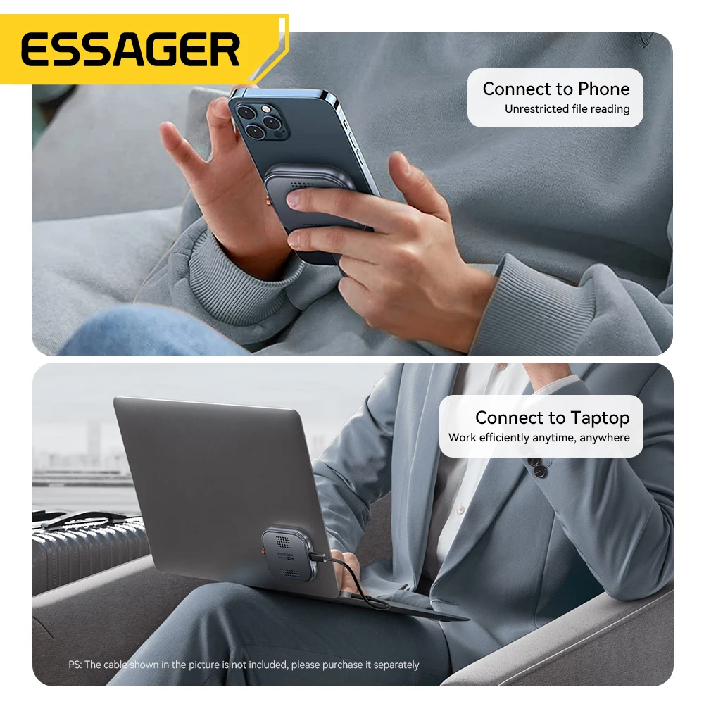 Essager Magnetic Hard Drive Enclosure Tpye C M.2 2230 NVME SSD Docking Station USB3.2 Gen2 10Gbps Speed for Phone Tablet Laptop