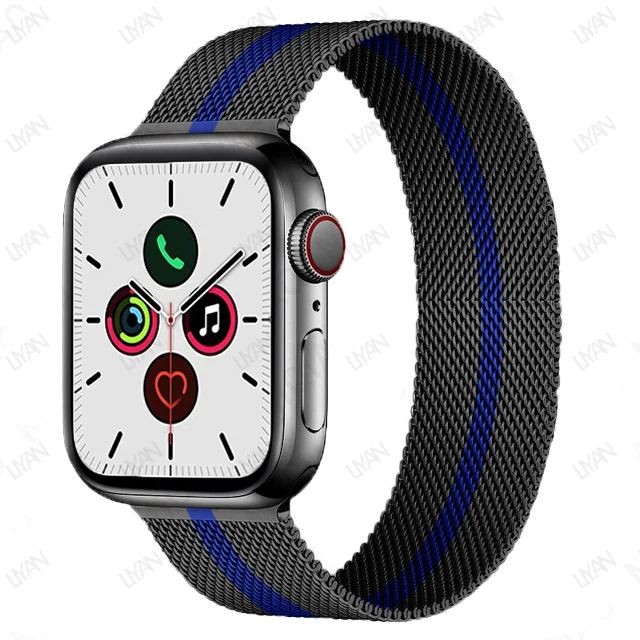 Magnetic Loop Strap For Apple watch Band 45mm 41mm 44mm 40mm 42mm 38mm Stainless steel correa bracelet iWatch serie 3 7 5 6 se 3 Black A Blue 30