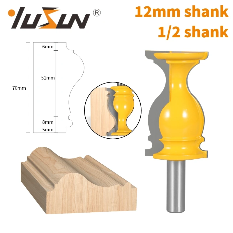 

YUSUN 12MM 12.7MM Shank S Type Handle Line Handrail Router Bit Woodworking Milling Cutter For Wood Face Mill