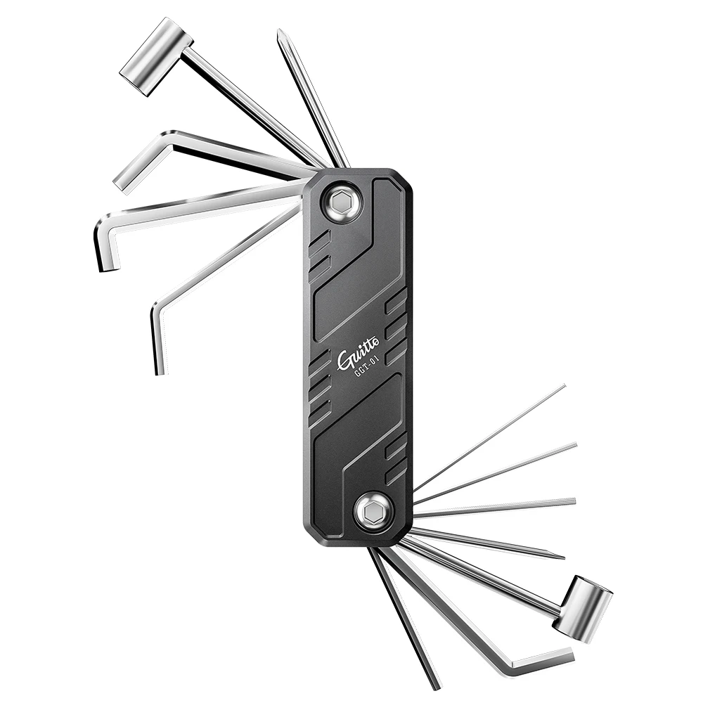 GGT-01 Guitto Series Guitar Bass Tunning Tool Multifunctional Repair Tool Set with Hex Keys Screwdrivers & Storage Bag
