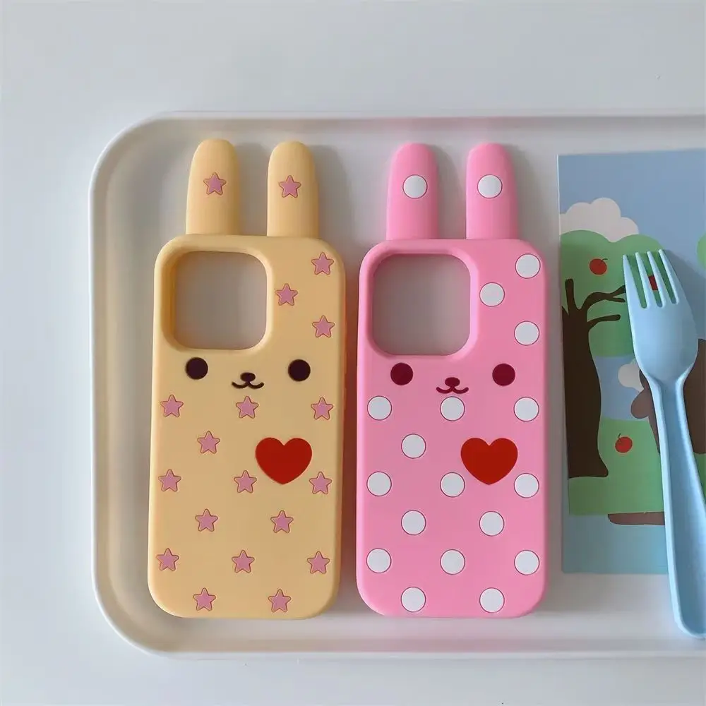 Love Heart Rabbit 3D Silicone Soft Phone Case