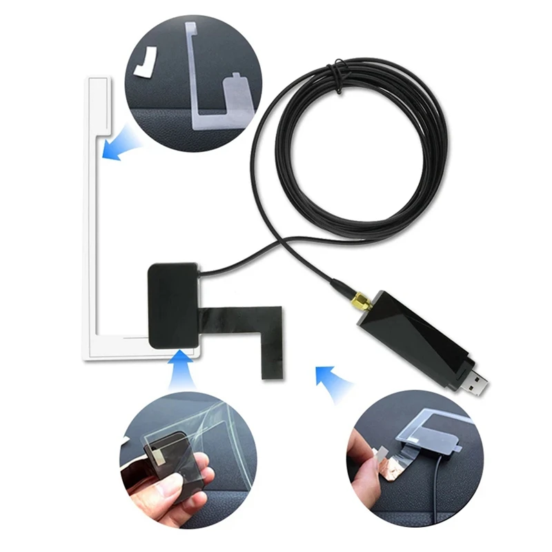 DAB 및 DAB + 안테나, USB 어댑터 포함, 범용 안드로이드 자동차 라디오, GPS 스테레오 리시버, DAB + 신호 헤드 유닛 플레이어