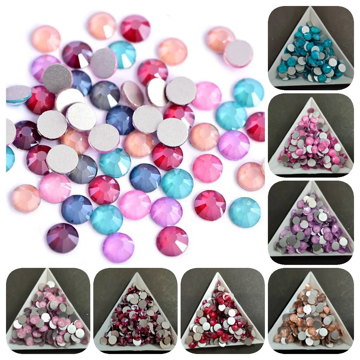 

SS16 (3.6mm)1440pcs Mocha Colors Flat Back Non HotFix Nail art Rhinestone 3D Glass Nail Art Decorations Garment Mix Rhinestone