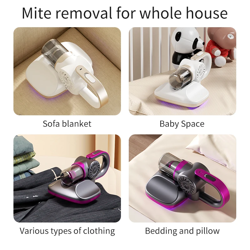 5-in-1 Cordless Handheld Vacuum Cleaner Portable UV Deep Dust Mite Remover for Home Car Bed Sofa Mattress Carpet
