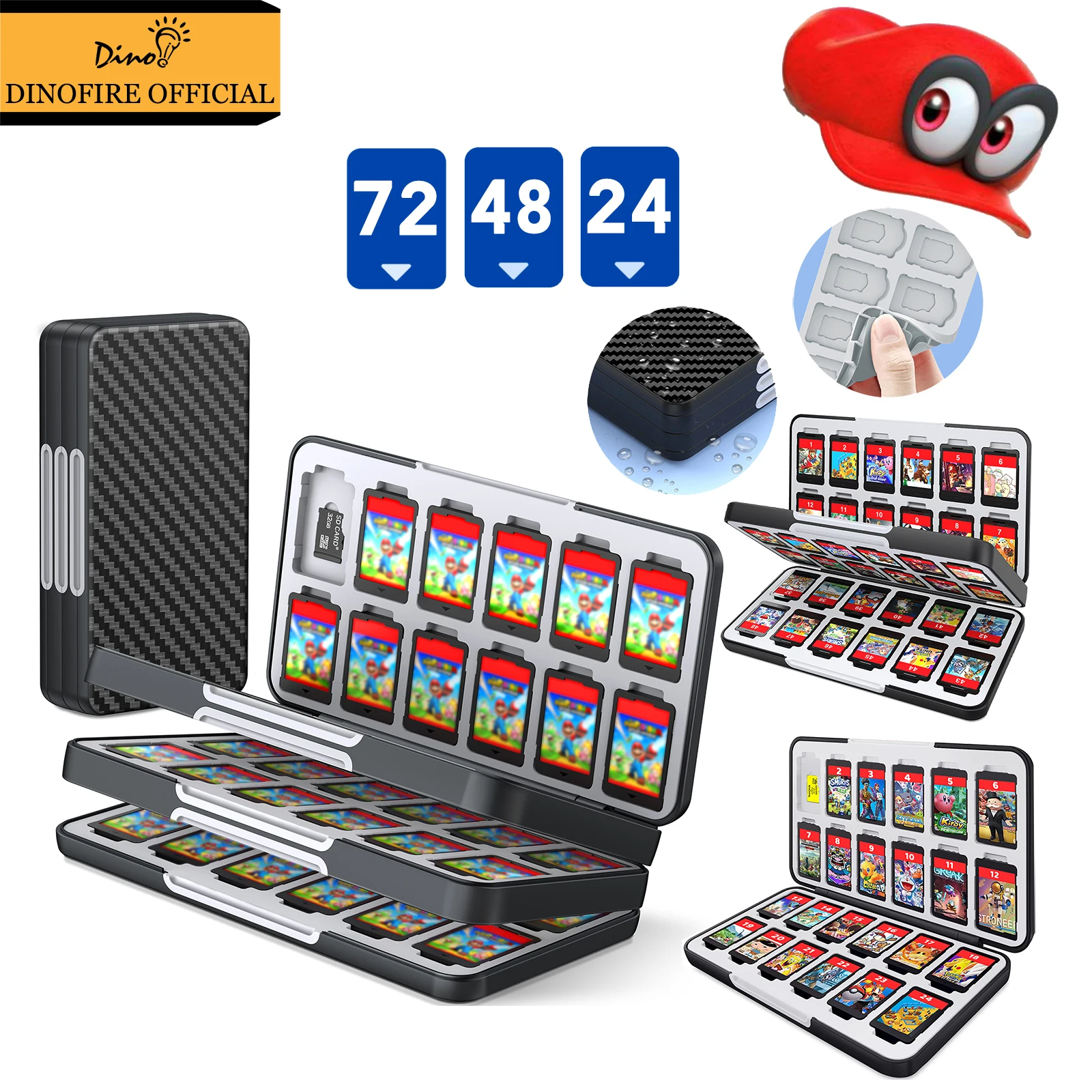 Switch Game Card Beschermhoes Voor Nintendo Switch Oled/Ns/Lite 72/48/24 In 1 Game Cards Magnetische Opbergboxs Accessoires