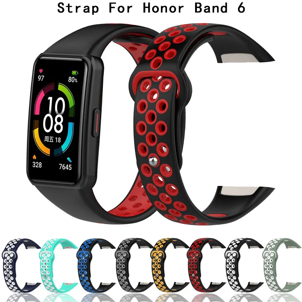 

Ремешок силиконовый для смарт-часов Honor Band 7/6, сменный регулируемый браслет для Huawei Band 6 /6 Pro
