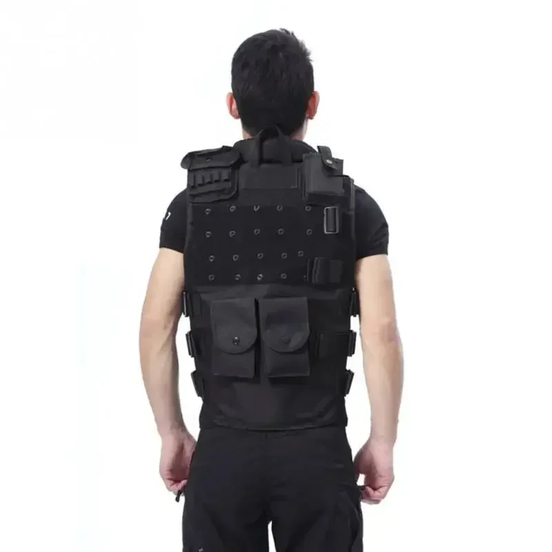남성용 전술 군사 사냥 조끼 아미 모델 몰리 전술 블랙 트레이닝 CS 조끼 보호 장비 블랙