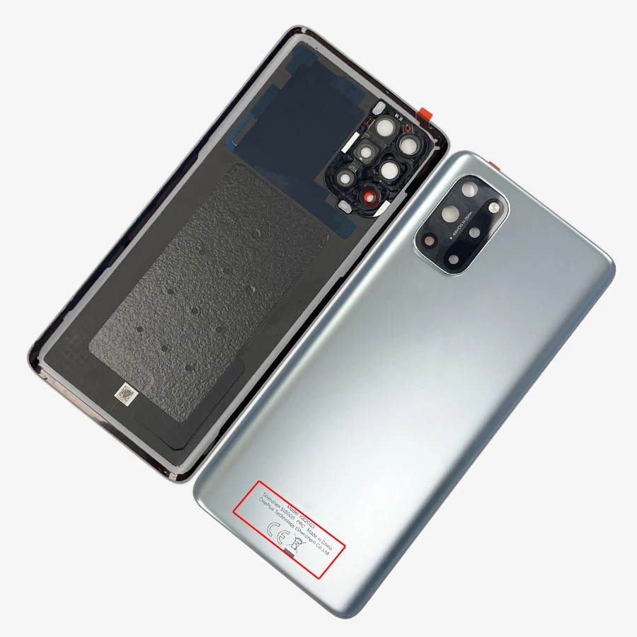 OnePlus 8 T + 5G A +++ 배터리 후면 커버 유리 후면 문짝 하우징 패널 케이스, 원 플러스 1 + 8 T 카메라 렌즈용 교체