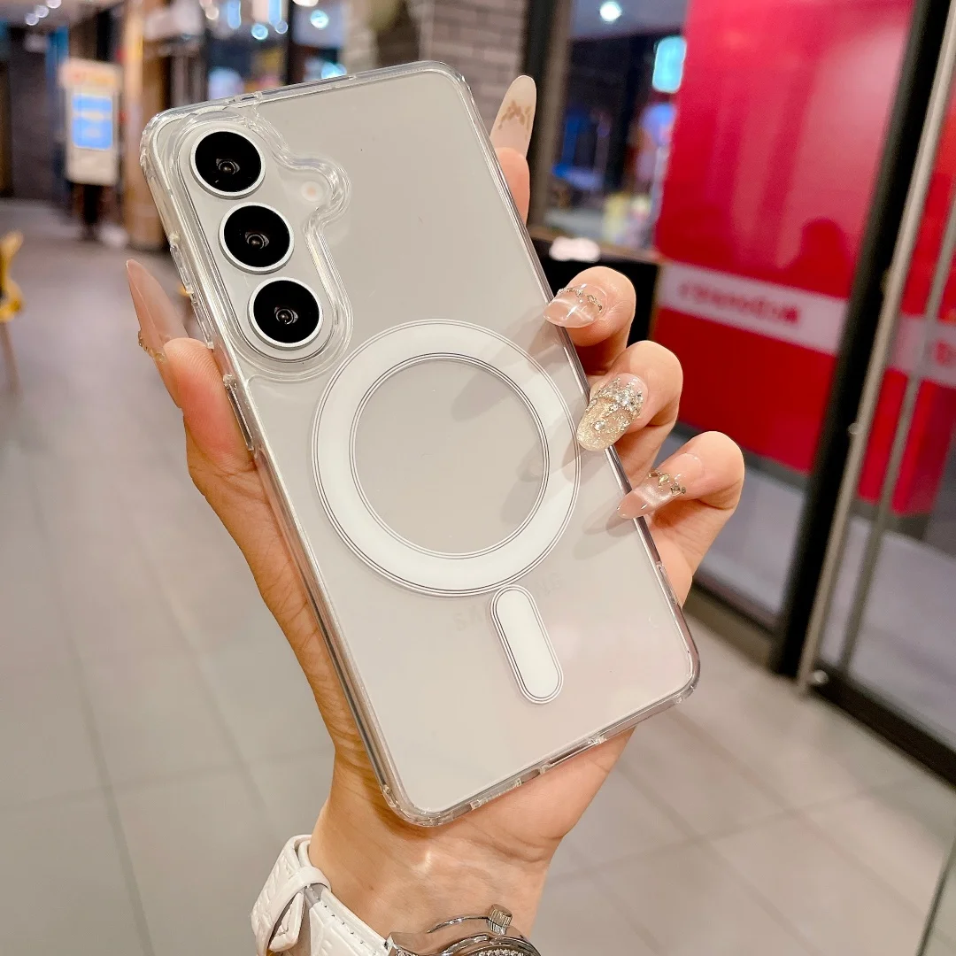 Magnetic Clear Acrylic Phone Case with Charging Capabilities