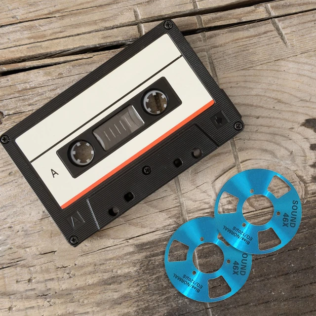 Metal Reel-to-reel Cassette Tape Aluminum Blank Audio Recording Cassette  Tape DIY Homemade 4 Reels + 2 Wheel for Music Recording