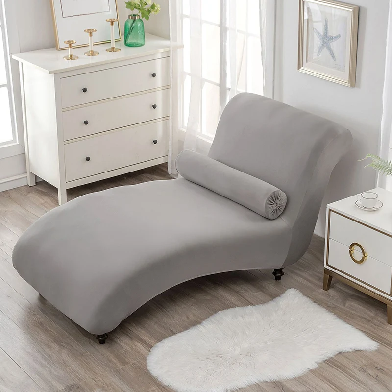 Stretch Armless Chair Protective Cover Elastic Velvet Chaise Longue Cover Sofa Bed Armcair Slipcovers Home Living Room Decor 6
