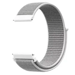 Elastic Nylon Loop Strap - Premium Quality Band for Smartwatches (20mm/22mm) (Light grey)