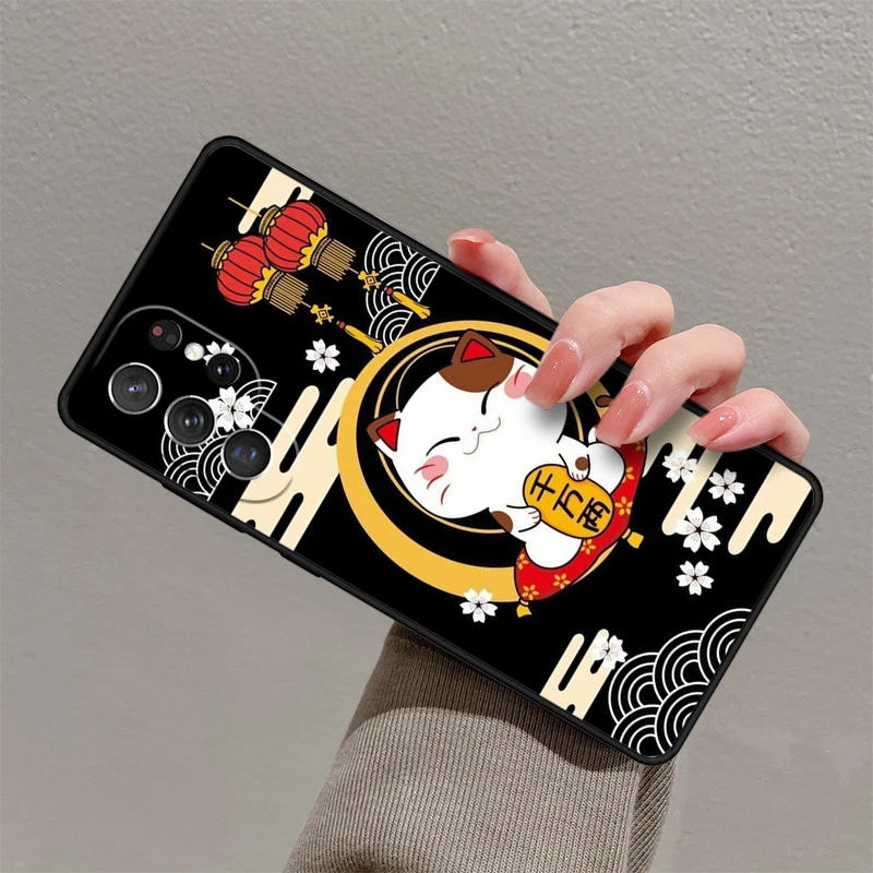 thumbnail image 1 of Funda de teléfono con diseño de gato de la suerte para Samsung Galaxy S23, S21, S20 FE, S24, S22 Ultra, Note20, S10, S9, S8 Plus, de silicona, 1 of 5