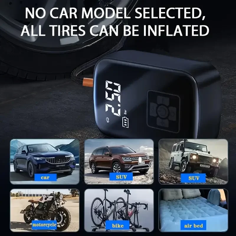 1ks bezdrátový auto vzduch kompresor vzduch čerpadlo elektrický pneumatika inflator čerpadlo pro motocykl bicykl loď AUTO guma koule nafukovací