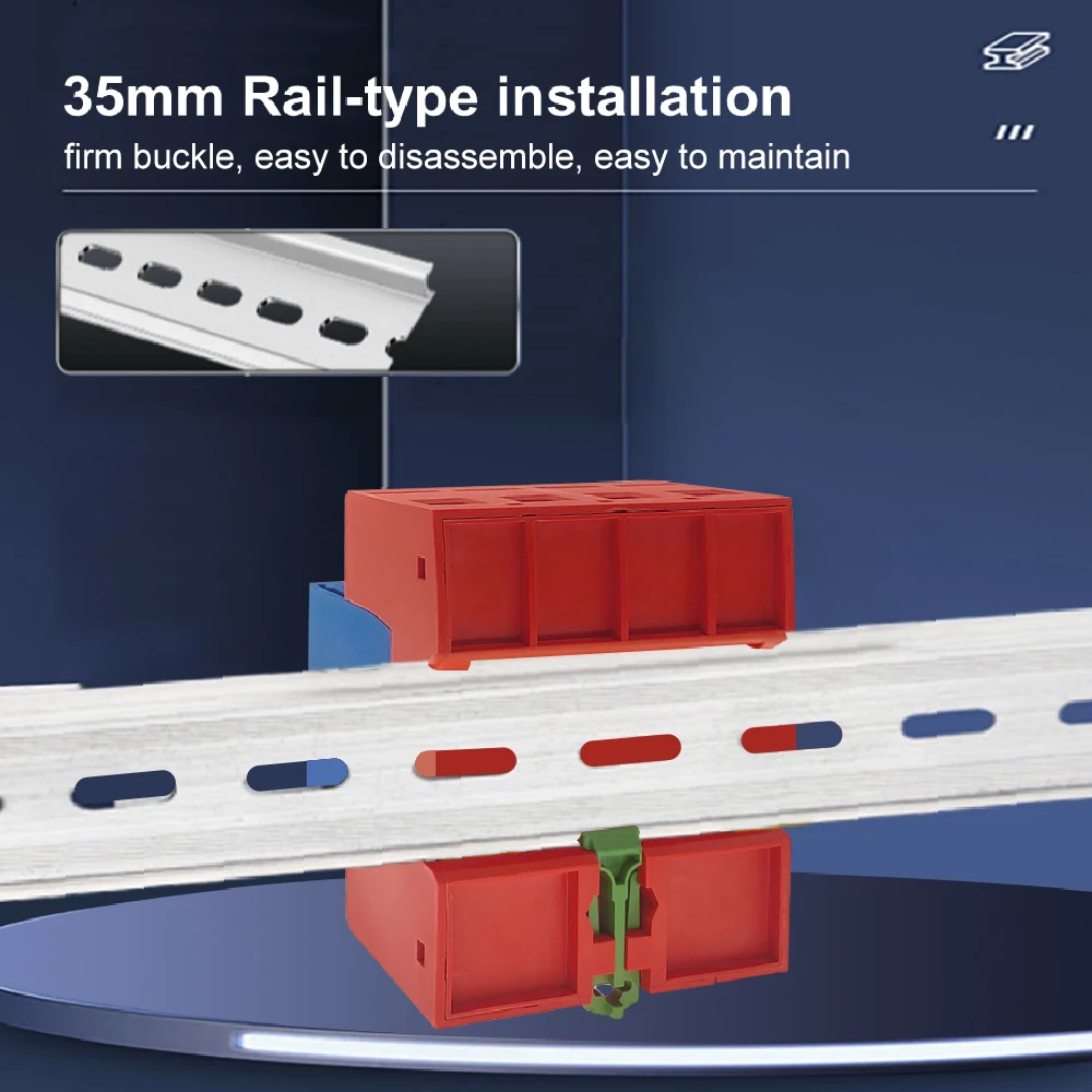DIN Rail Surge Protector Voltage Surge Arrester Device 2.0KV (4P 40KA) 4P 3-Phase Lightning Protection Device