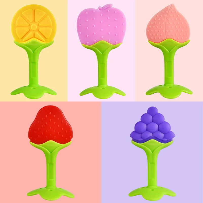 Teething Baby Toy Food Grade Silicone Teether Kids Dental Care Accessories Newborn BPA Free Fruit Sucking Chew Toys For Newborn - 2