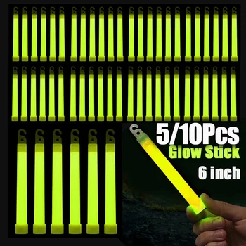 5/10pcs Glow Light Sticks Waterproof Concert Party Light Stick with Hook Camping Hiking Walking SOS Gear Survival Kits 1