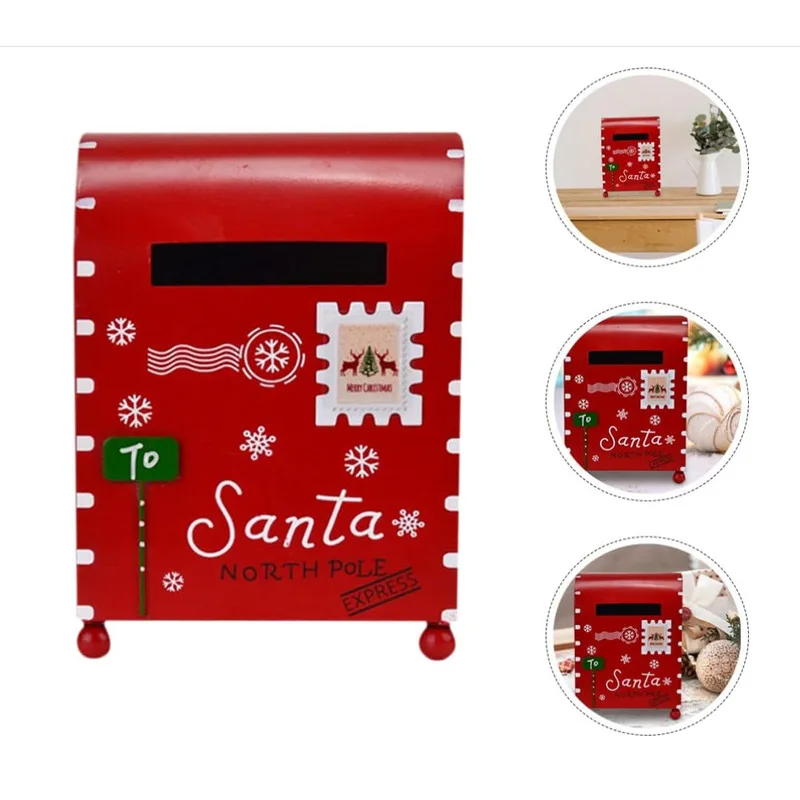 Vintage Villa Mailbox Creative Wall Hanging Letter Newspaper Box Decoration Iron Art Mailbox Household Mail Red Old Box