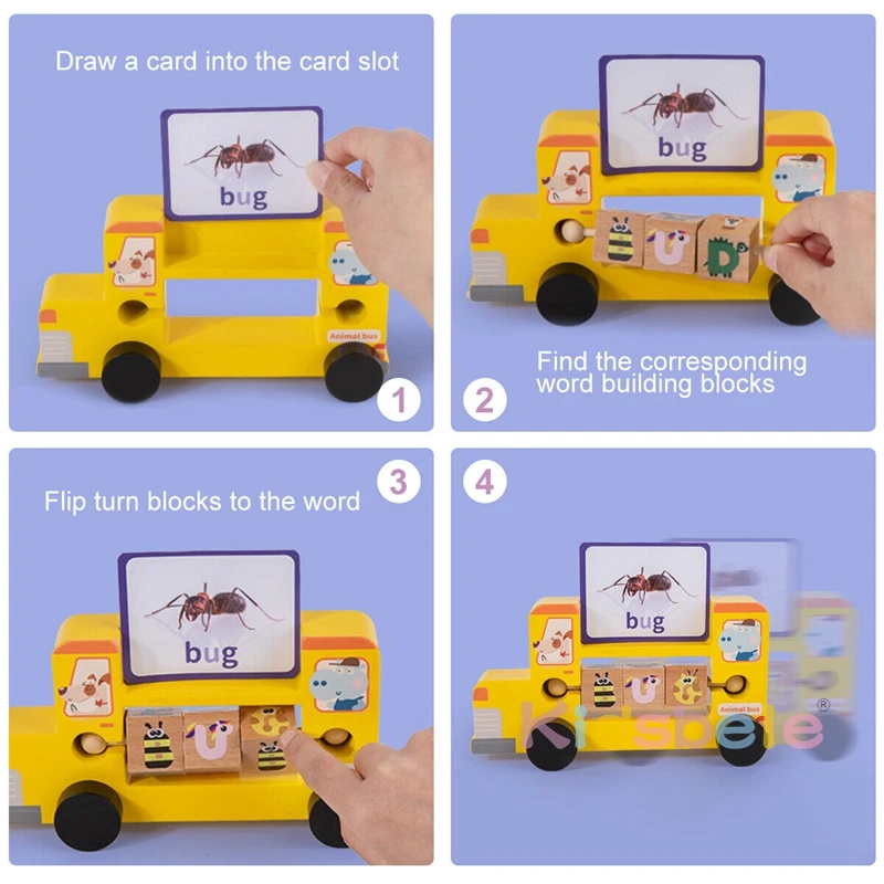 Spelling Games Word Matching Letters Game 1 Set Jigsaw Puzzle Alphabet Matching Flash Cards Wooden Blocks 6