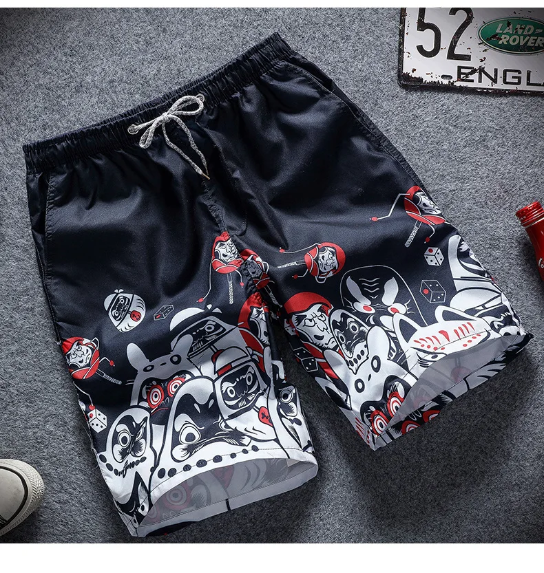 2024 Summer Beach Pants Surf Printed Shorts Men's Loose Casual Quarter 3
