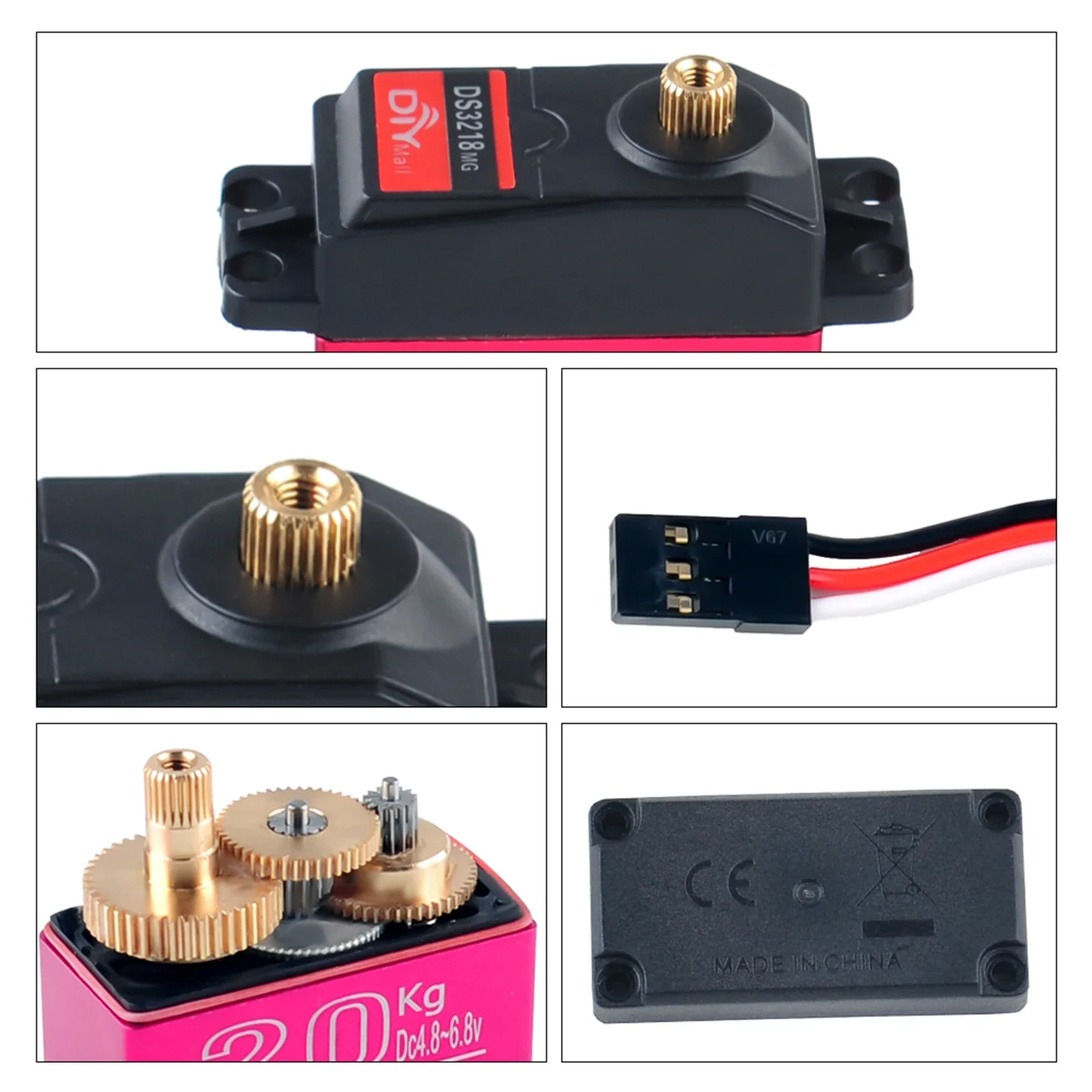 Servo RC 20KG PRO 270° Tandem Metall Væskefast DS3218