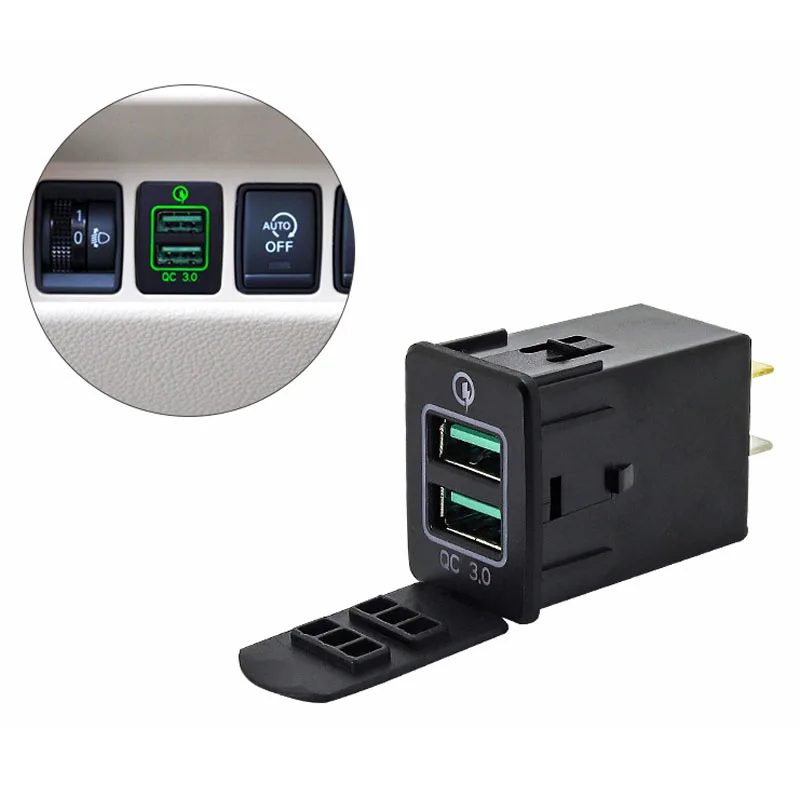 Car Tricolor charger QC3.0 USB charger fast charging for Nissan New