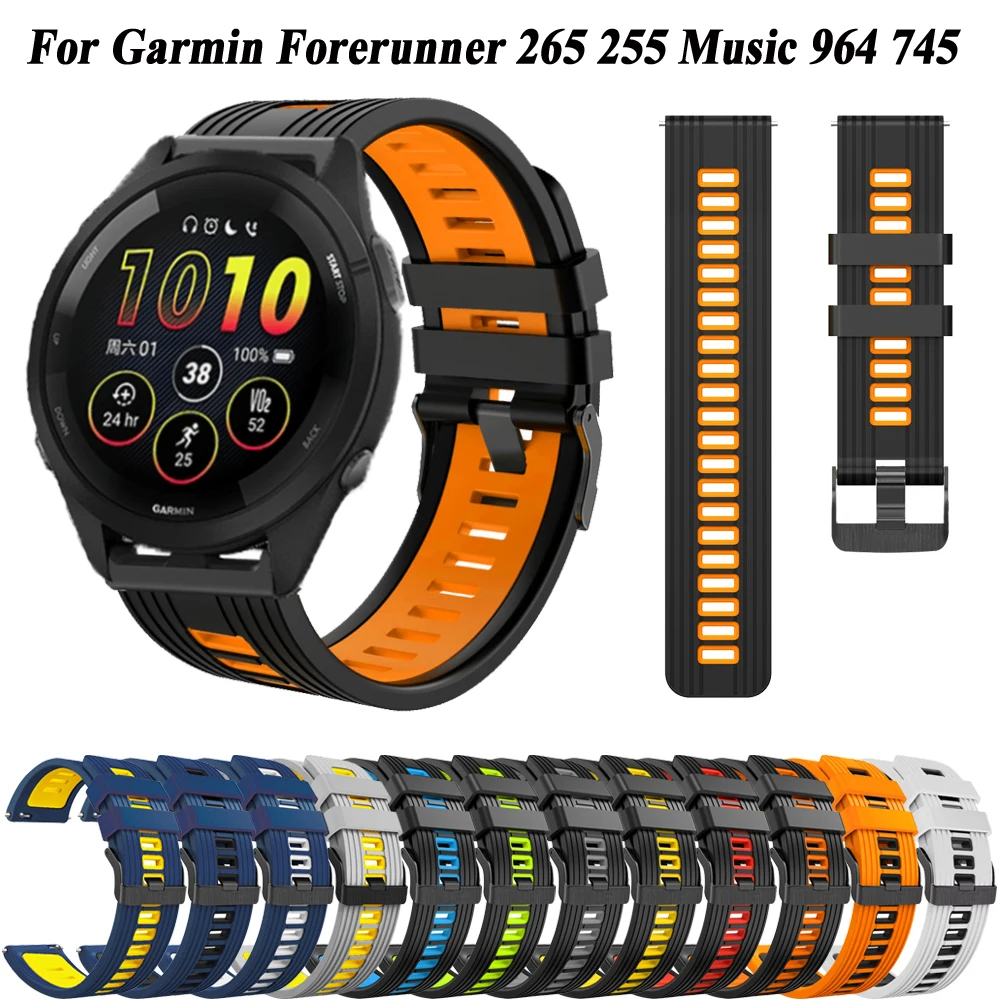 

Мягкий силиконовый ремешок для спортивных часов Garmin Forerunner 265, сменный Браслет Forerunner 255 965 745, Аксессуары для браслета