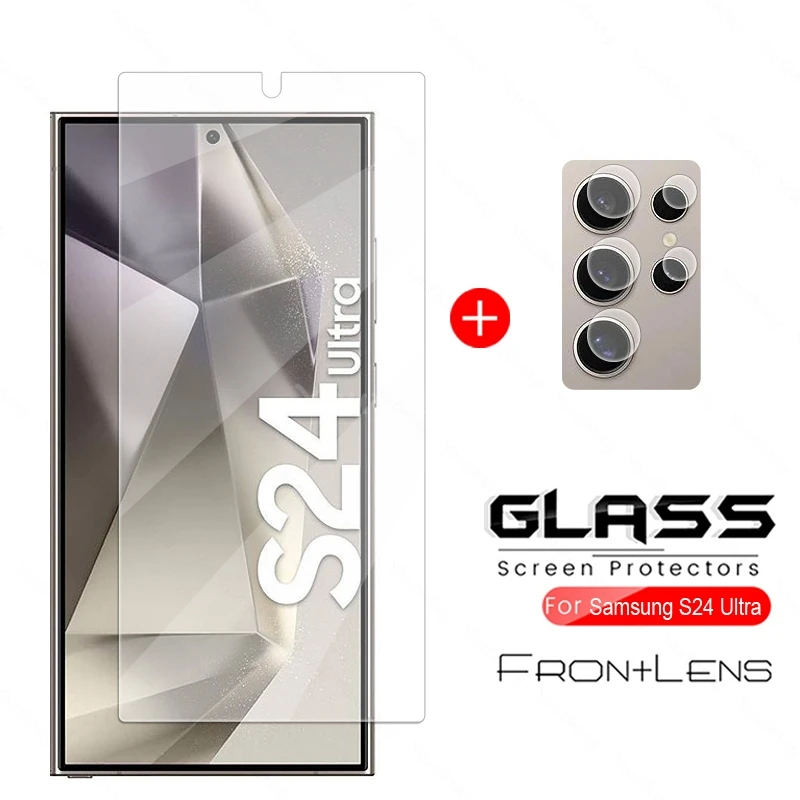 삼성 갤럭시 S24 울트라 강화 유리 스크린, 보호대 카메라 렌즈, 필름 S24 플러스 울트라 유리 