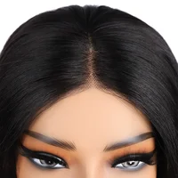 Wear And Go perruques sans colle cheveux humains Bob droite pré-coupée dentelle avant perruques cheveux humains amélioré sans colle avant perruques pour les femmes 3