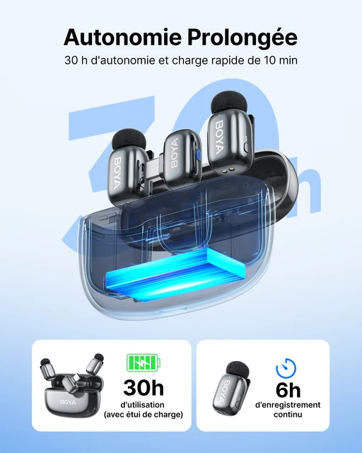 BOYA Mini 2 Microphone Lavalier sans fil AI réduction du bruit Mini micro pour iPhone 6-14/15-17 USB-C enregistrement vidéo de téléphone Android 3 BOYA Mini 2 Microphone Lavalier sans fil AI réduction du bruit Mini micro pour iPhone 6-14/15-17 USB-C enregistrement vidéo de téléphone Android 3
