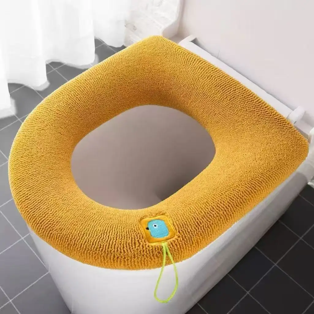 Universal Toilet Seat Cover Pumpkin Pattern Closestool Mat Soft Warm Toilet Seat Cushion Bathroom Toilet Lid Accessories