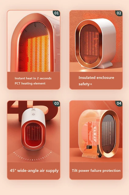 Mini radiateur électrique en céramique, petit ventilateur de chauffage  silencieux, Protection contre la surchauffe, pour la maison, le bureau et  la chambre à coucher - AliExpress