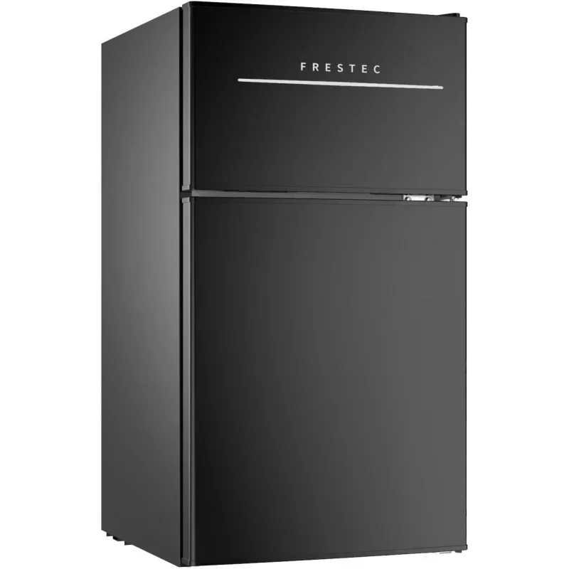 QW3.0 Cu.Ft Compact Refrigerator with 2 Doors,Mini Fridge with Freezer,37dB Quiet,7-Settings Mechanical Thermostat,LED Lights,