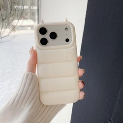 Liquid Silicone Shockproof 3D Devil Horns Phone Case with Soft Protective Back Cover - iPhone 16 Pro (EMB)